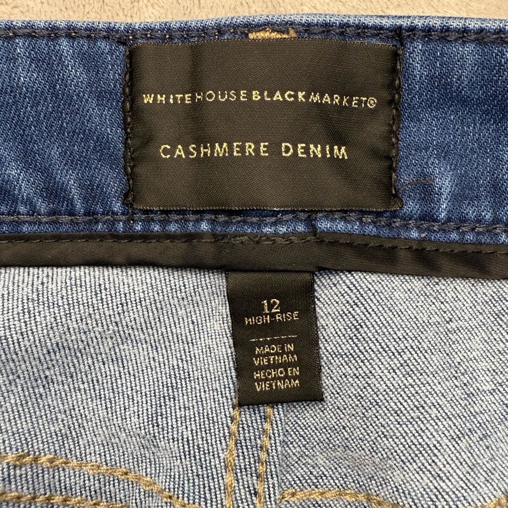 Whte House Black Market High-Rise Skinny Cashmere Jeans Size 12 - Picture 4 of 7
